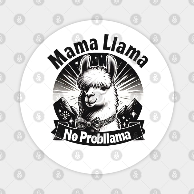 NO PROB-LLAMA! Retro Funny Llama Alpaca Graphic Magnet by click2print